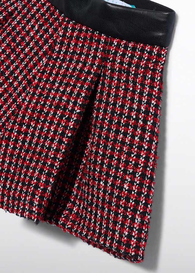 Girl Red Tweed Set Jacket with Pants