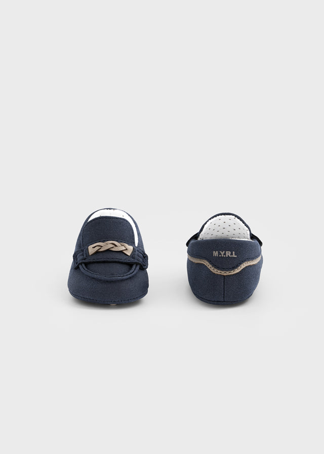 Baby Boy Navy Moccasins