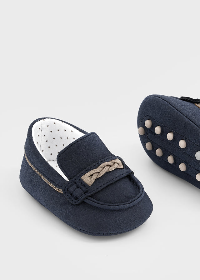 Baby Boy Navy Moccasins