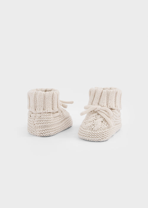 Newborn  Knit Shoes Rose and Beige colors
