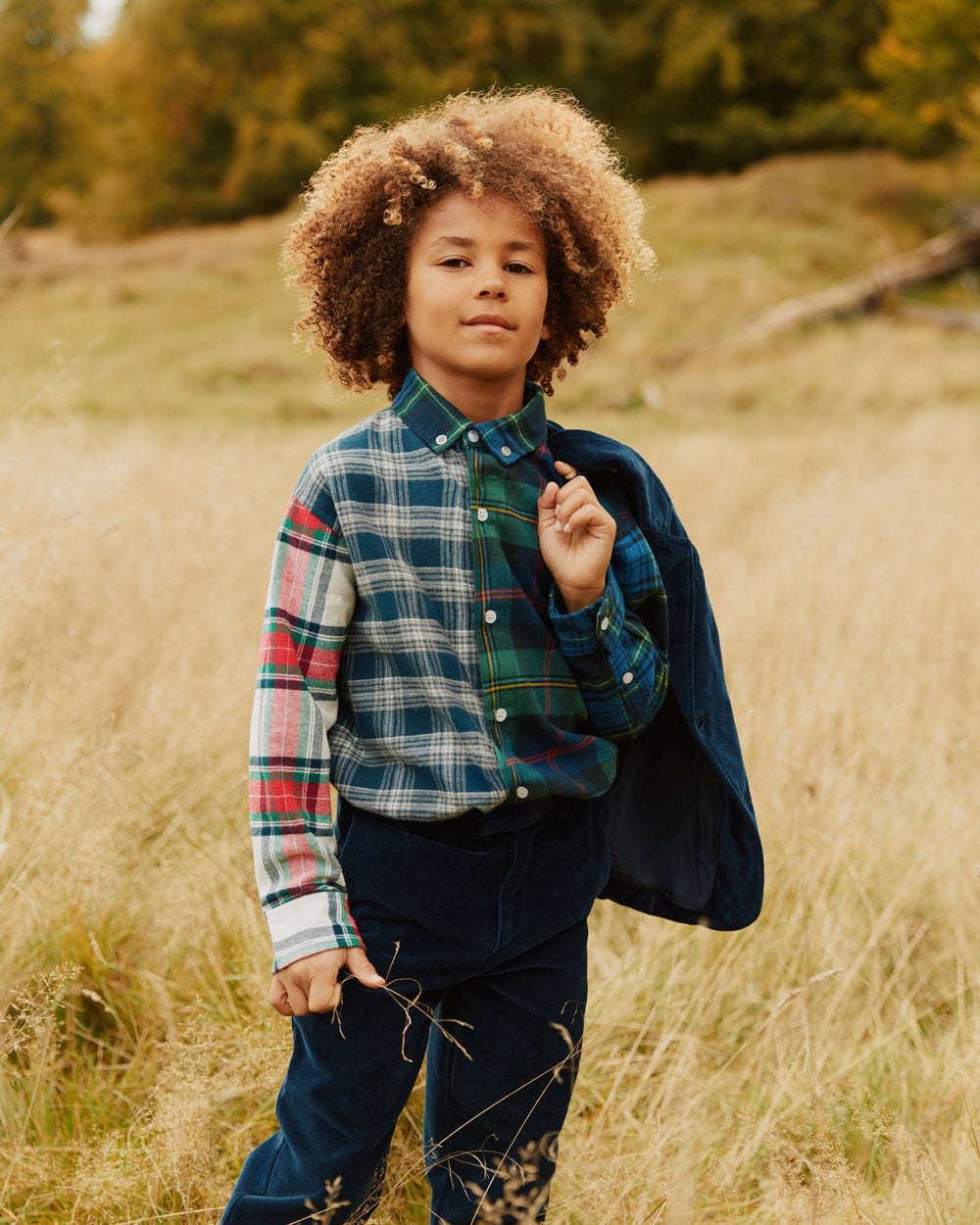 Remon Mixed Plaid Button-Front Shirt