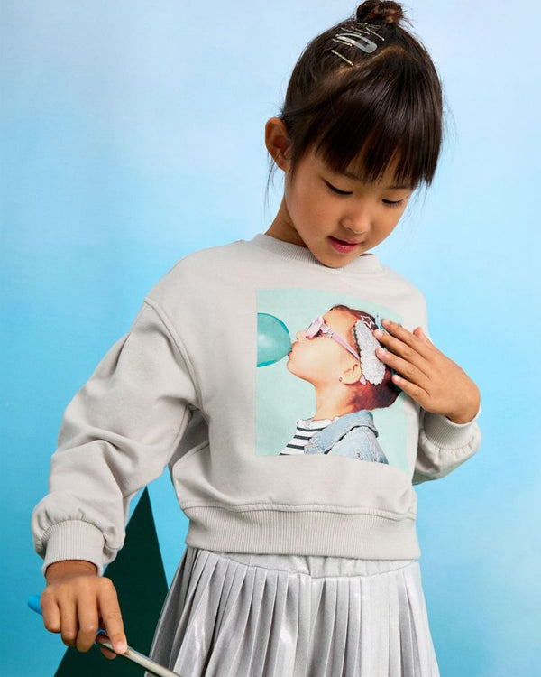 Girl Sweatshirt with Hair Clip