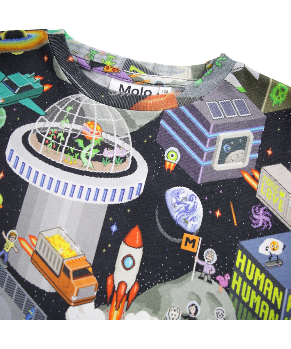 Mattis Pixel Space Black Sweatshirt