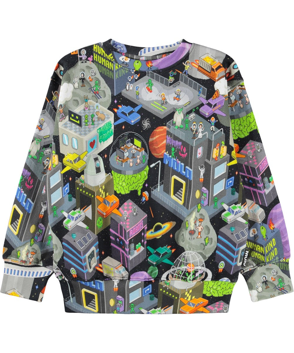 Mattis Pixel Space Black Sweatshirt