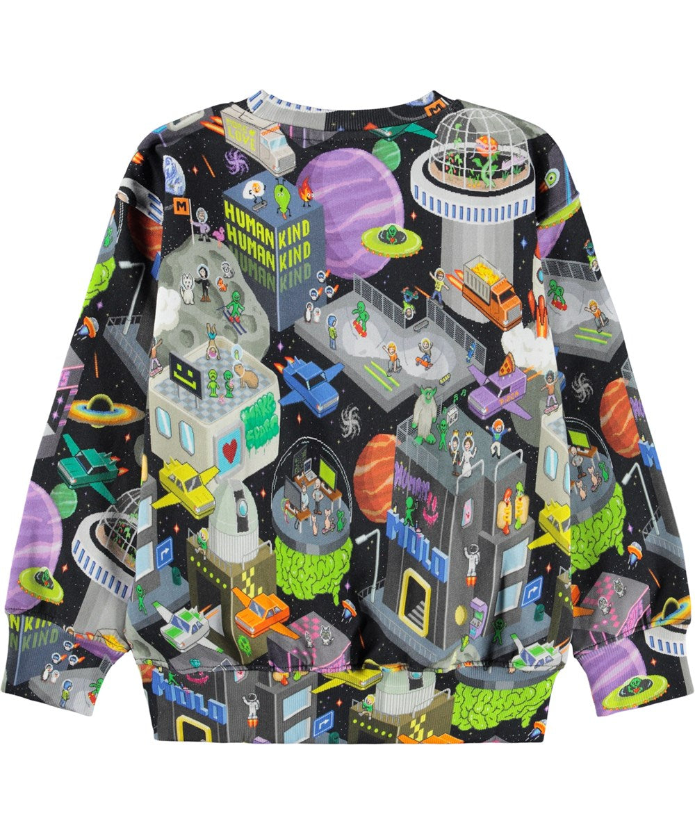 Mattis Pixel Space Black Sweatshirt