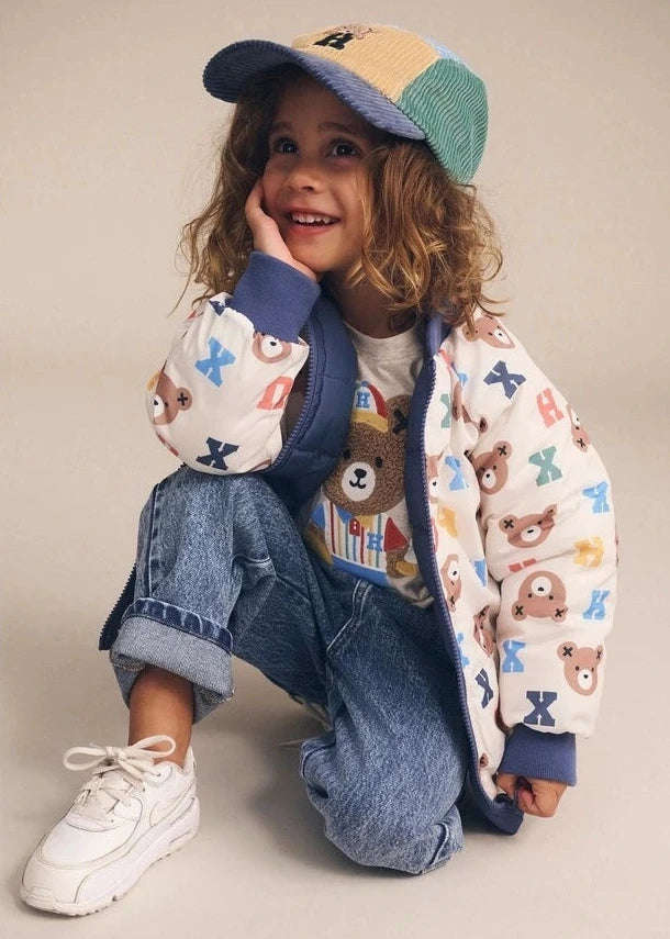 Huxbaby Hux Alphabet Reversible Bomber in Blue