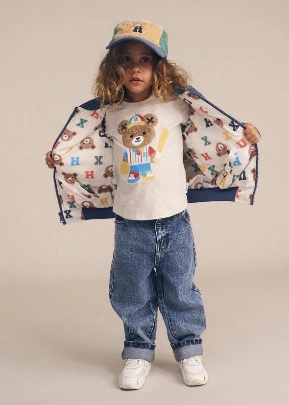 Huxbaby Hux Alphabet Reversible Bomber in Blue