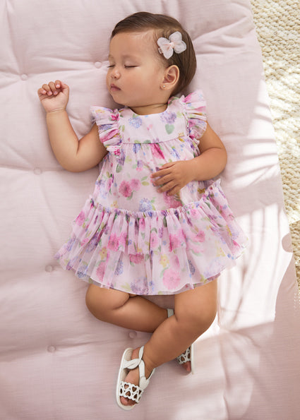 Newborn printed tulle dress