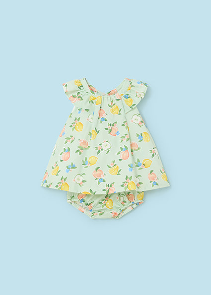 Newborn printed dress with bloomer