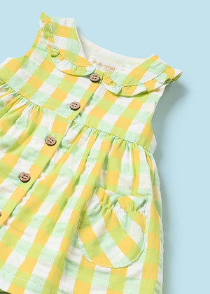 Newborn plaid dress with bloomer set Better Cotton