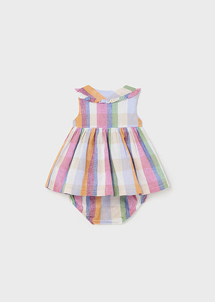 Newborn plaid dress with bloomer set Better Cotton