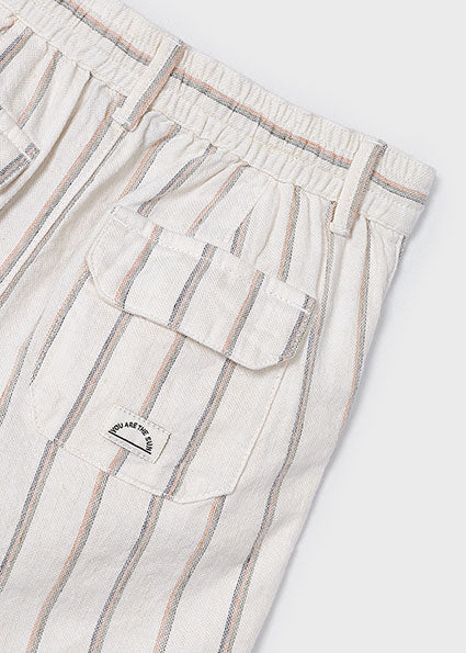 Striped linen kid boy shorts