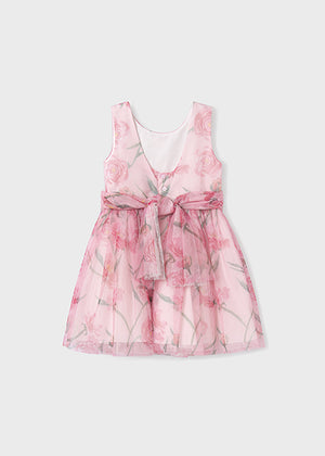 Floral printed tulle dress for girl