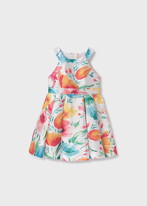 Stamp mikado dress for girl