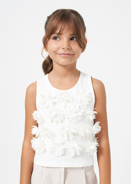 Girls embossed floral top Better Cotton