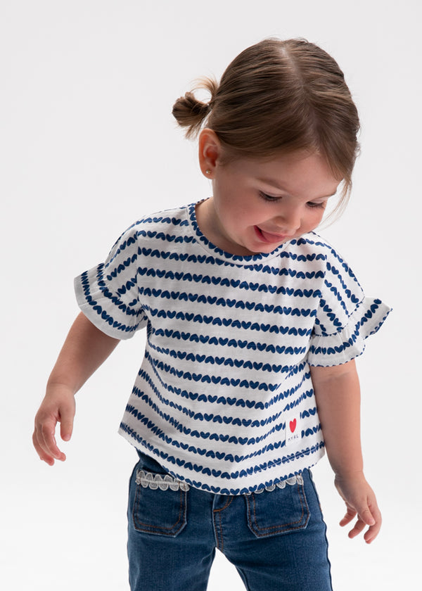 Baby Girl Blue Stripes T-Shirt