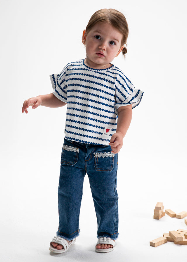 Baby Girl Blue Stripes T-Shirt