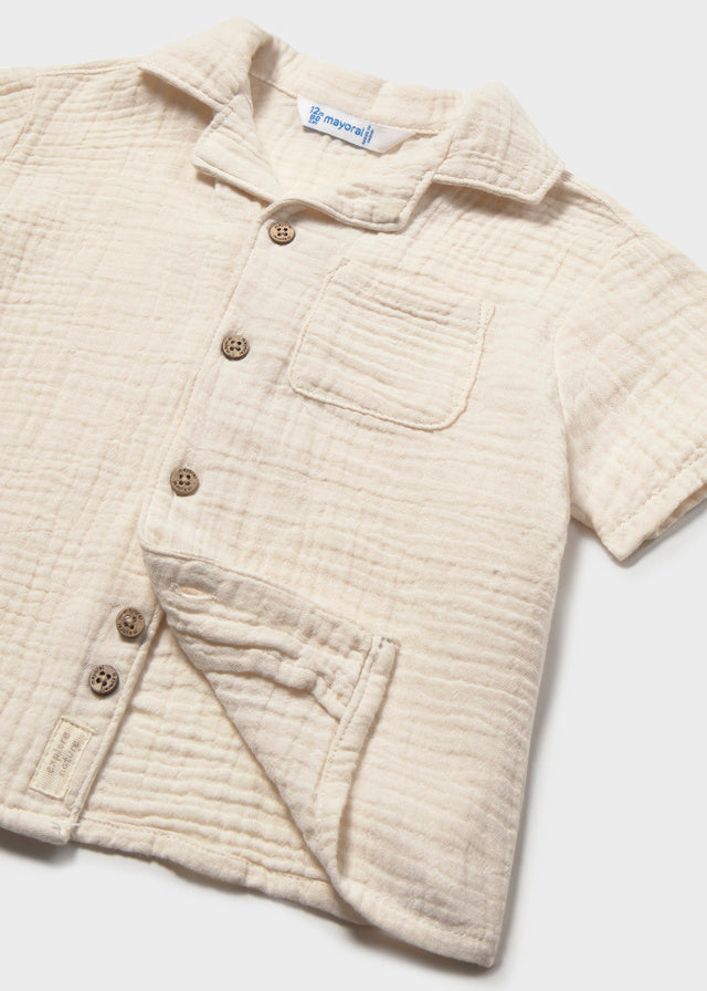 Baby Boy Cream Bambula Shirt