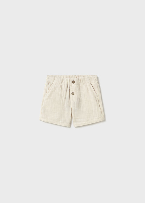 Baby Boy Cream Bambula Shorts