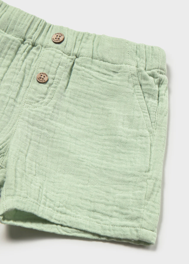 Baby Boy Matcha Bambula Shorts