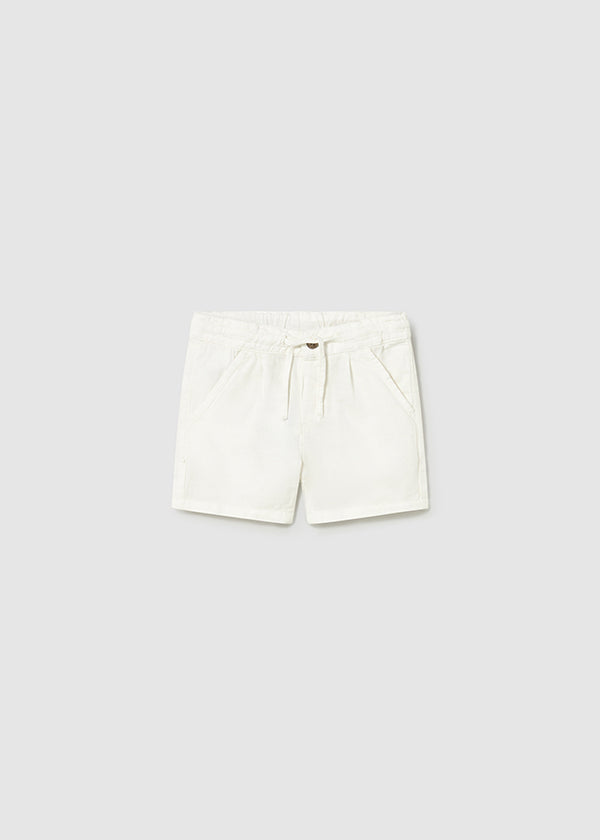 Baby Boy White Linen Shorts
