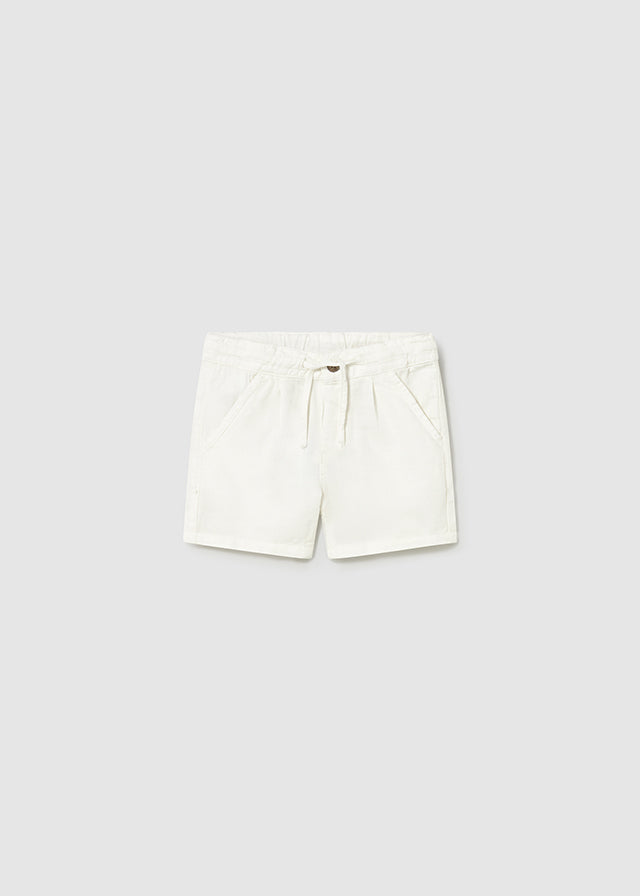 Baby Boy White Linen Shorts