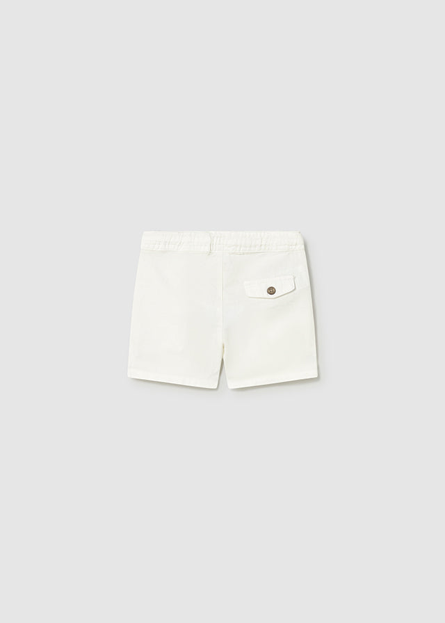 Baby Boy White Linen Shorts