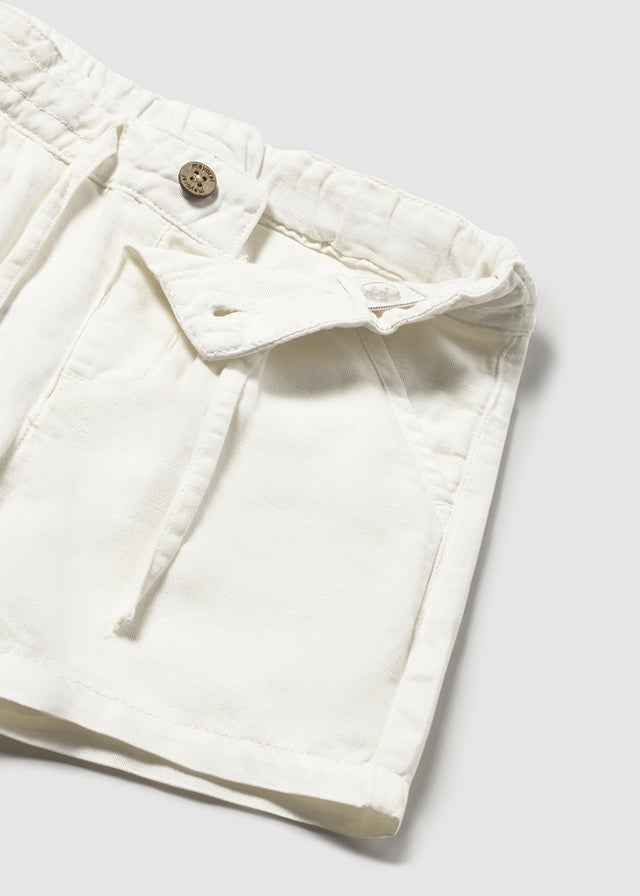 Baby Boy White Linen Shorts
