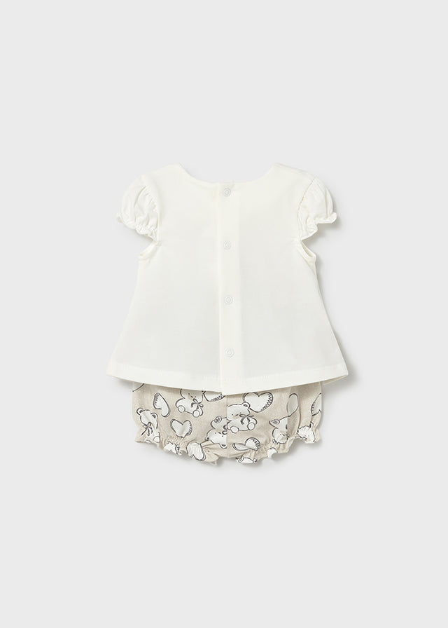 Newborn Girl’s 2-Piece Bear & Hearts Set