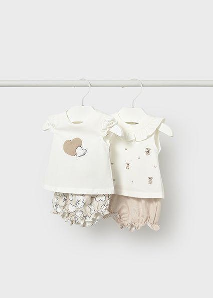 Baby Girl Wheat Bear Set