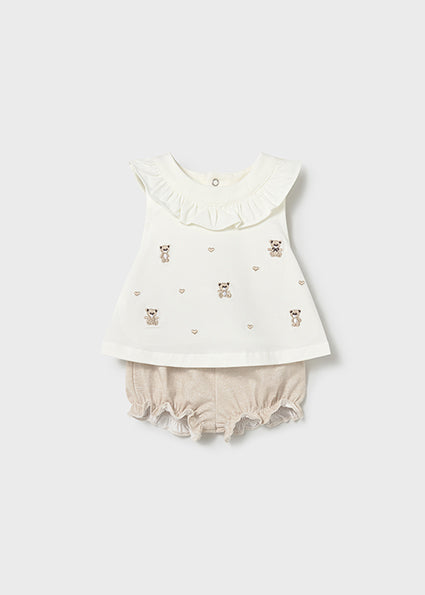 Baby Girl Wheat Bear Set
