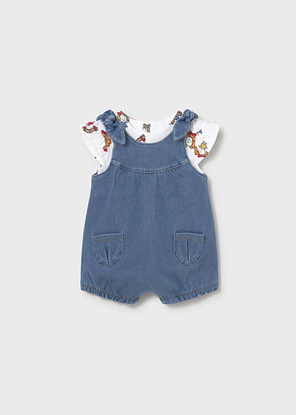 Baby Girl Denim Dungaree Set