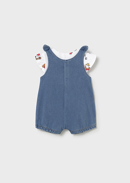 Baby Girl Denim Dungaree Set