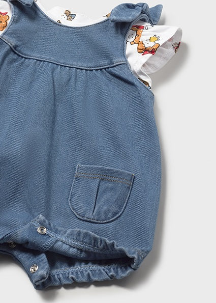Baby Girl Denim Dungaree Set