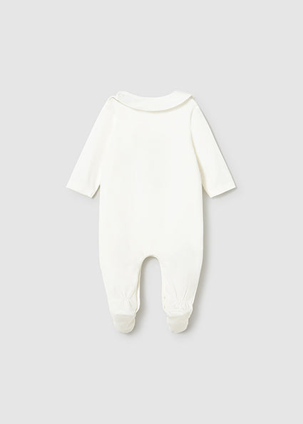 Newborn Boy Silkscreen Print One-Piece with Bib Set