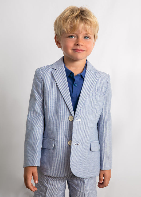 Boy Linen Indigo Stripes Suit