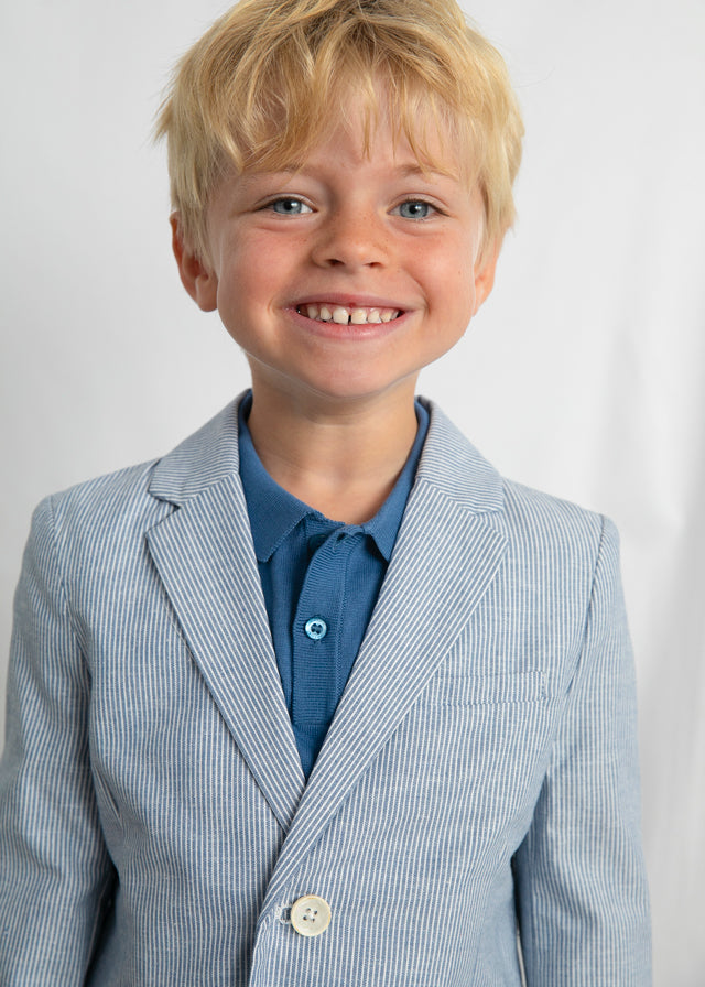 Boy Linen Indigo Stripes Suit