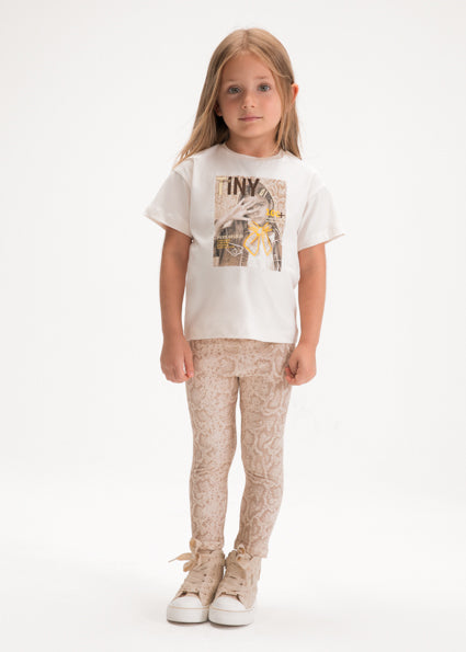 Girl’s Graphic T-shirt and Snakeskin Leggings Set