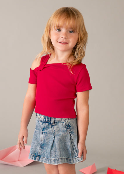 Girl’s Denim Pleated Skort