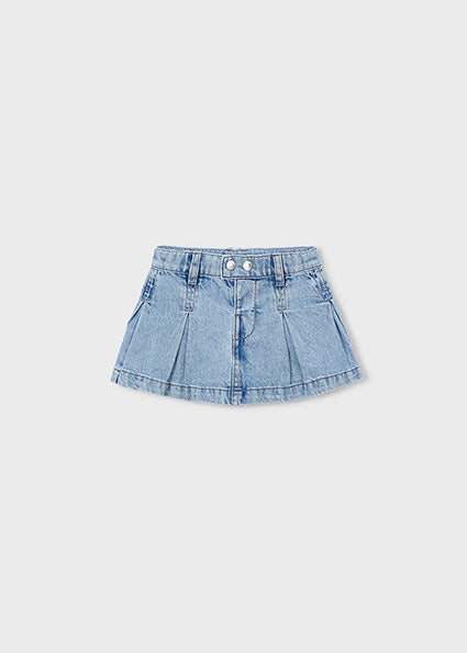 Girl’s Denim Pleated Skort
