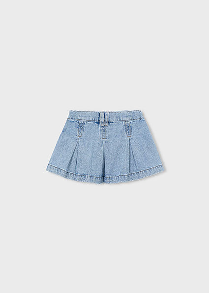 Girl’s Denim Pleated Skort