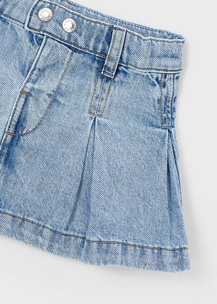 Girl’s Denim Pleated Skort