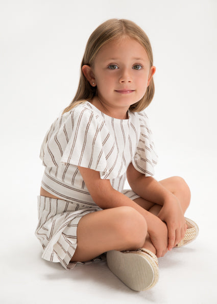 Girl Striped Shorts and Blouse Set