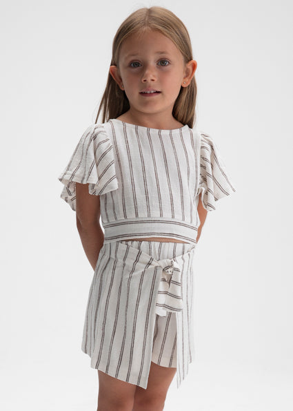 Girl Striped Shorts and Blouse Set