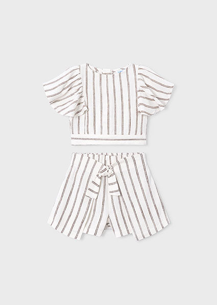 Girl Striped Shorts and Blouse Set