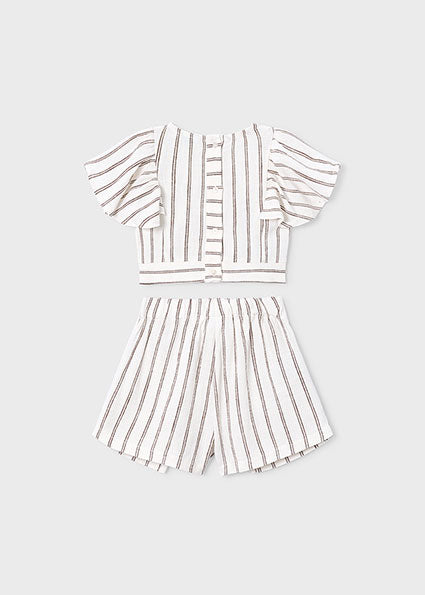 Girl Striped Shorts and Blouse Set