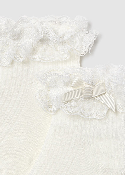 Baby Girl Ruffled White Socks