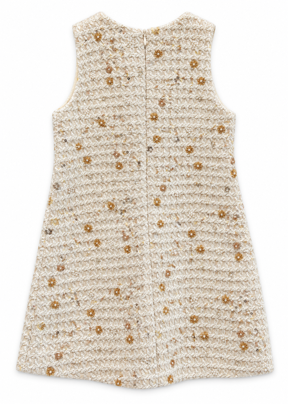 Gold Trim Tweed Jacket & Dress Set