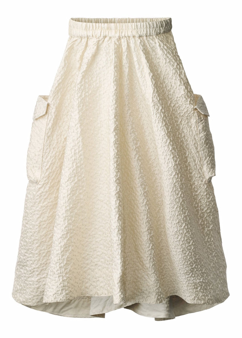 Beige textured skirt on a white background