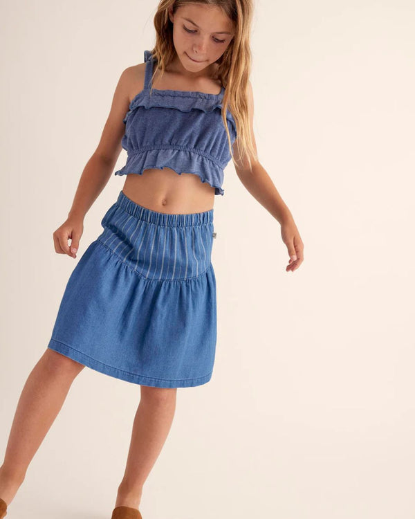 Striped Denim Skirt